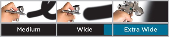 Airbrush stroke widths for Full Finish airbrushes.